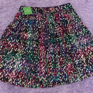 NWT Kate Spade Metallic Multi Dot Skirt